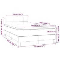 vidaXL Boxspringbett mit Matratze Dunkelblau 120x200 cm Samt