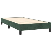 vidaXL Boxspringbett mit Matratze Dunkelgr&uuml;n 90x200 cm Samt