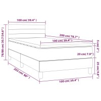 vidaXL Boxspringbett mit Matratze Rosa 100x200 cm Samt