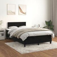 vidaXL Boxspringbett mit Matratze Schwarz 120x200 cm Samt