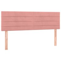 vidaXL Boxspringbett mit Matratze Rosa 140x200 cm Samt