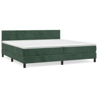 WOWONA Boxspringbett mit Matratze Dunkelgr&uuml;n 200x200 cm Samt