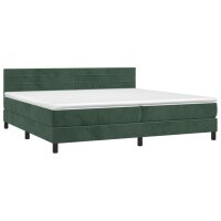 WOWONA Boxspringbett mit Matratze Dunkelgr&uuml;n 200x200 cm Samt