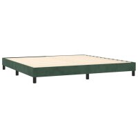 WOWONA Boxspringbett mit Matratze Dunkelgr&uuml;n 200x200 cm Samt