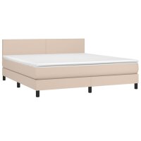 vidaXL Boxspringbett Matratze Cappuccino-Braun 160x200 cm Kunstleder