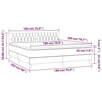 vidaXL Boxspringbett mit Matratze Dunkelblau 180x200 cm Samt