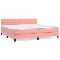 WOWONA Boxspringbett mit Matratze Rosa 200x200 cm Samt