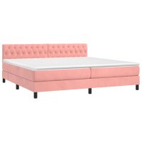 WOWONA Boxspringbett mit Matratze Rosa 200x200 cm Samt