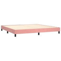 WOWONA Boxspringbett mit Matratze Rosa 200x200 cm Samt