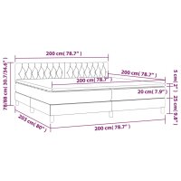 WOWONA Boxspringbett mit Matratze Rosa 200x200 cm Samt