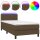 WOWONA Boxspringbett mit Matratze &amp; LED Dunkelbraun 90x190 cm Stoff