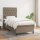 WOWONA Boxspringbett mit Matratze Taupe 100x200 cm Stoff