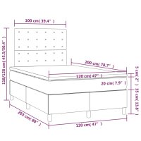 vidaXL Boxspringbett mit Matratze Schwarz 120x200 cm Stoff