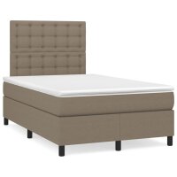 vidaXL Boxspringbett mit Matratze Taupe 120x200 cm Stoff