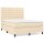 WOWONA Boxspringbett mit Matratze Creme 140x190 cm Stoff