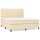 vidaXL Boxspringbett mit Matratze Creme 160x200 cm Stoff