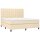 vidaXL Boxspringbett mit Matratze Creme 160x200 cm Stoff