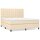 vidaXL Boxspringbett mit Matratze Creme 180x200 cm Stoff