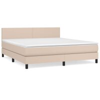 vidaXL Boxspringbett Matratze Cappuccino-Braun 180x200 cm Kunstleder