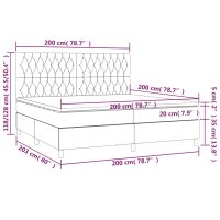 vidaXL Boxspringbett mit Matratze Dunkelgrau 200x200 cm Stoff