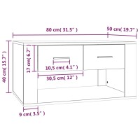 vidaXL Couchtisch R&auml;uchereiche 80x50x40 cm Holzwerkstoff