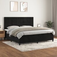 WOWONA Boxspringbett mit Matratze Schwarz 200x200 cm Samt