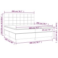 WOWONA Boxspringbett mit Matratze Schwarz 200x200 cm Samt