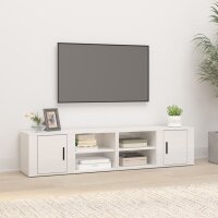 vidaXL TV-Schr&auml;nke 2 Stk. Hochglanz-Wei&szlig; 80x31,5x36 cm Holzwerkstoff