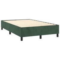 vidaXL Boxspringbett mit Matratze Dunkelgr&uuml;n 120x200 cm Samt