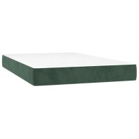 vidaXL Boxspringbett mit Matratze Dunkelgr&uuml;n 120x200 cm Samt