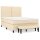 WOWONA Boxspringbett mit Matratze Creme 140x190 cm Stoff