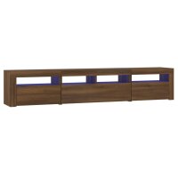 vidaXL TV-Schrank mit LED-Leuchten Braun Eichen-Optik 210x35x40 cm