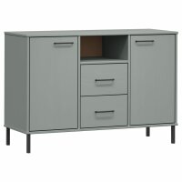 vidaXL Sideboard OSLO mit Metallbeinen Grau 113x40x77 cm Massivholz