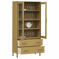 vidaXL B&uuml;cherschrank OSLO Metallbeine Braun 85x35x172,5 cm Massivholz