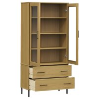 vidaXL B&uuml;cherschrank OSLO Metallbeine Braun 85x35x172,5 cm Massivholz