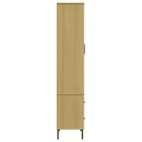 vidaXL B&uuml;cherschrank OSLO Metallbeine Braun 85x35x172,5 cm Massivholz