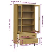 vidaXL B&uuml;cherschrank OSLO Metallbeine Braun 85x35x172,5 cm Massivholz