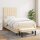 WOWONA Boxspringbett mit Matratze Creme 100x200 cm Stoff