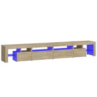 WOWONA TV-Schrank mit LED-Leuchten Sonoma-Eiche 260x36,5x40 cm