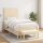 WOWONA Boxspringbett mit Matratze Creme 100x200 cm Stoff