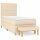 WOWONA Boxspringbett mit Matratze Creme 100x200 cm Stoff