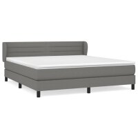 WOWONA Boxspringbett mit Matratze Dunkelgrau 180x200 cm Stoff