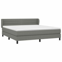 WOWONA Boxspringbett mit Matratze Dunkelgrau 180x200 cm Stoff