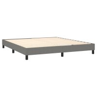 WOWONA Boxspringbett mit Matratze Dunkelgrau 180x200 cm Stoff