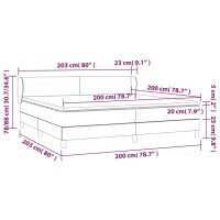 vidaXL Boxspringbett mit Matratze Hellgrau 200x200 cm Stoff