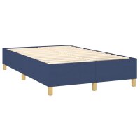 WOWONA Boxspringbett mit Matratze Blau 120x200 cm Stoff