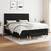 vidaXL Boxspringbett mit Matratze Schwarz 160x200 cm Stoff