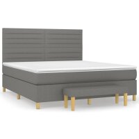 vidaXL Boxspringbett mit Matratze Dunkelgrau 180x200 cm Stoff