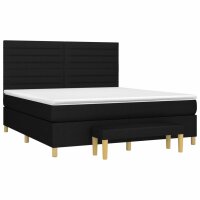 vidaXL Boxspringbett mit Matratze Schwarz 180x200 cm Stoff