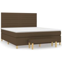 vidaXL Boxspringbett mit Matratze Dunkelbraun 180x200 cm Stoff